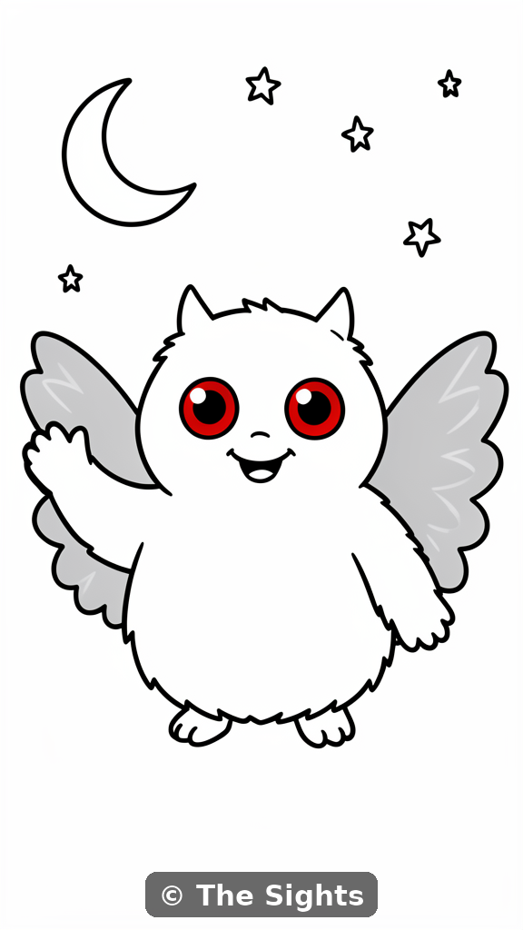 Mothman Coloring Page Preview